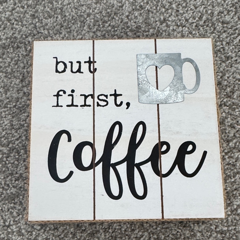 Rustic White and Black Coffee Sign